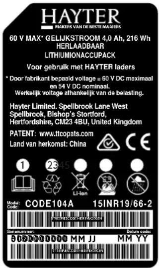 Hayter Hawk 36 - Veiligheids- en instructiestickers - 6