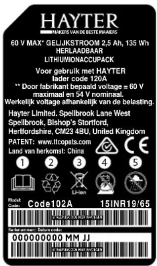 Hayter Hawk 36 - Veiligheids- en instructiestickers - 5