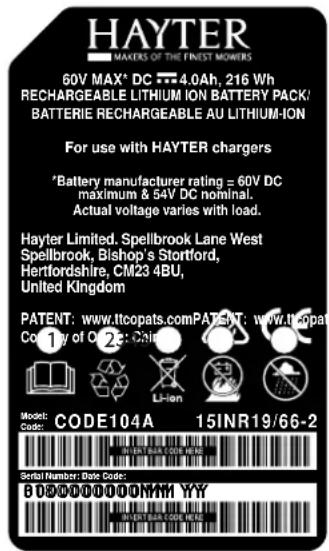 Hayter Hawk 36 - Safety and Instructional Decals - 10