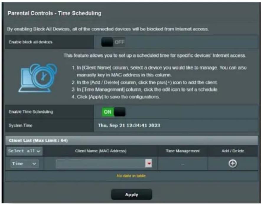 ASUS ZenWiFi BT10 - Pour configurer le filtrage de sites et d'applications : - 2