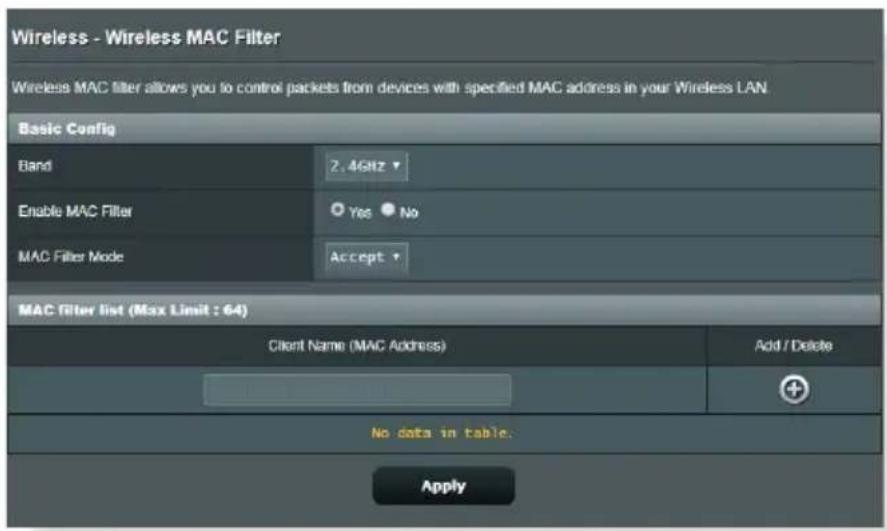 ASUS ZenWiFi BT10 - Filtrage d'adresses MAC - 1