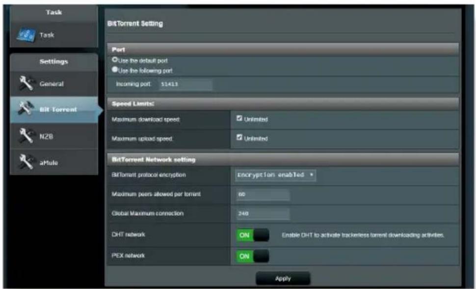 ASUS ZenWiFi BT10 - Configurer les paramètres BitTorrent - 1