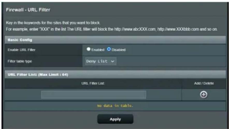 ASUS ZenWiFi BT10 - Filtrage d'URL - 1