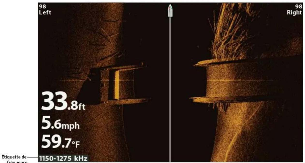 98 Left 33.8ft 5.6mph 59.7°F 98 Right Étiquette de fréquence 1150-1275 kHz