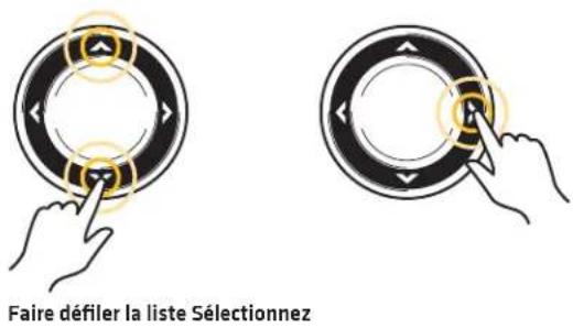 Faire défiler la liste Sélectionnez
