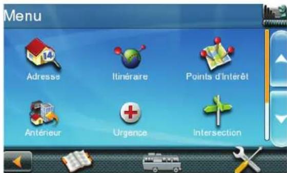 MAGELLAN Roadmate RV 9365T-LMB - Accès au Menu principal - 1