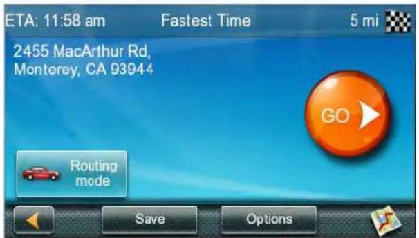 ETA: 11:58 am Fastest Time 5 mi 2455 MacArthur Rd, Monterey, CA 93944 GO Routing mode Save Options