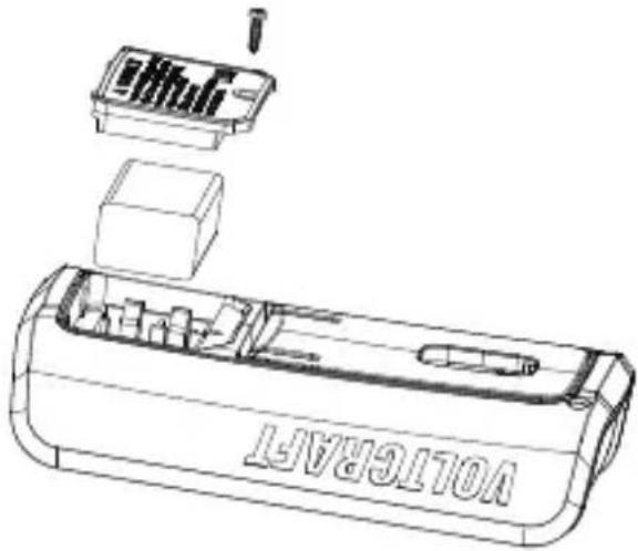 VOLTCRAFT VC131 SE - Einsetzen/Ersetzen der Batterie bzw. des Akkus - 2