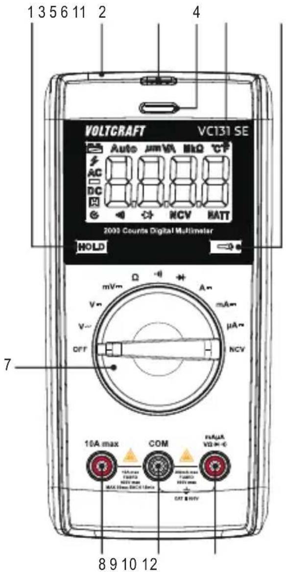 VOLTCRAFT VC131 SE - Operating elements - 1