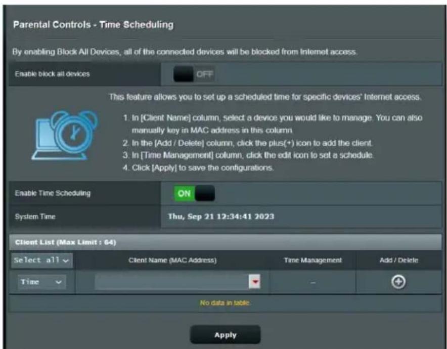 ASUS ZenWiFi BD4 - Pour configurer le filtrage de sites et d'applications : - 2