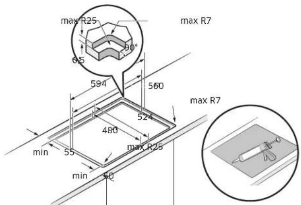 SAMSUNG NZ64B5046HK - Pliidiplaadi paigaldamine - 4