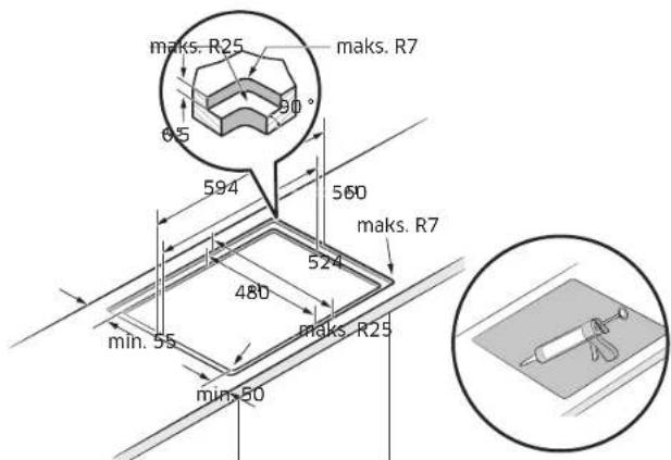 SAMSUNG NZ64B5046HK - Plīts virsmas uzstādīšana - 2
