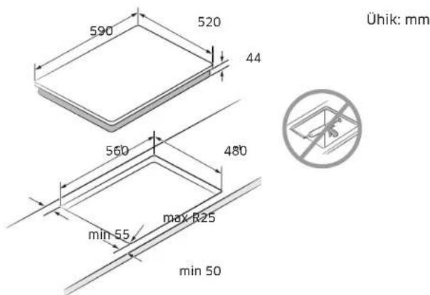SAMSUNG NZ64B5046HK - Pliidiplaadi paigaldamine - 2