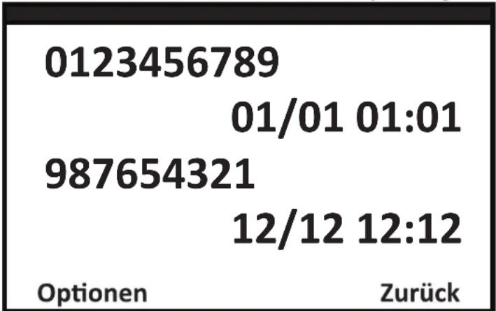 Opis Purofon mobile - 11.1) Verpasste Anrufe, Gewählte Anrufe, Empfangene Anrufe - 1