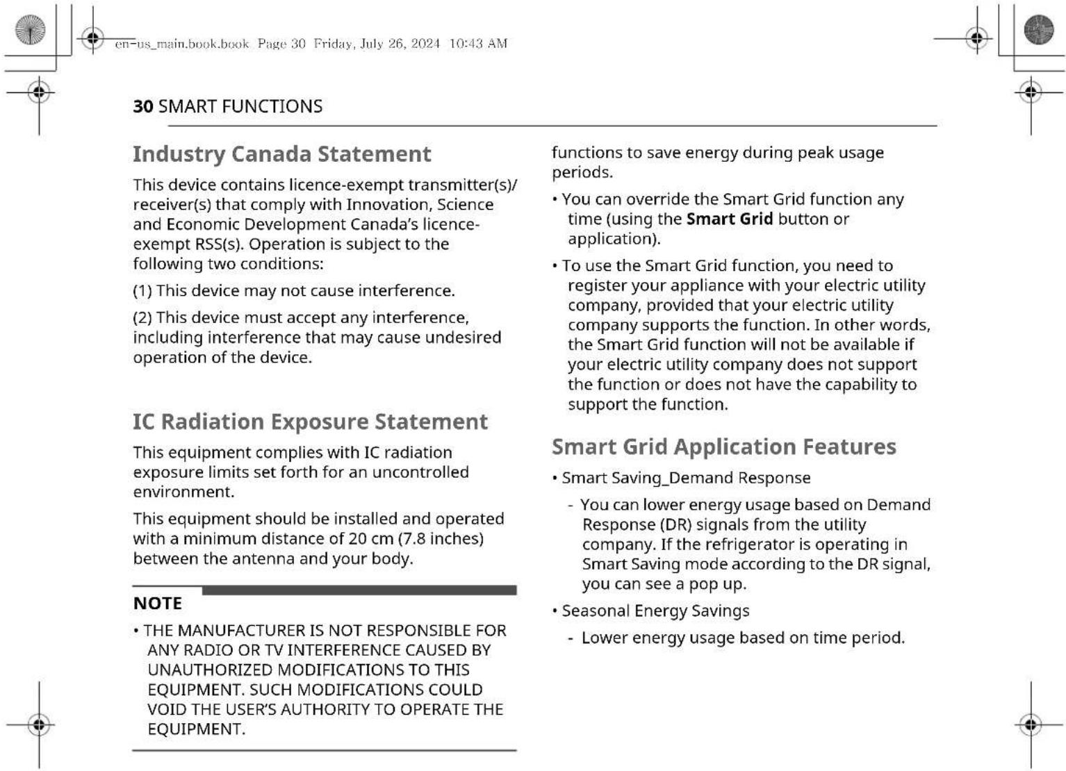LG LF25S6200V - FCC Statement - 1