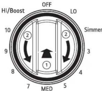 HI/Boost OFF LO Simmer 10 2 9 8 7 MED 5 4 3 2