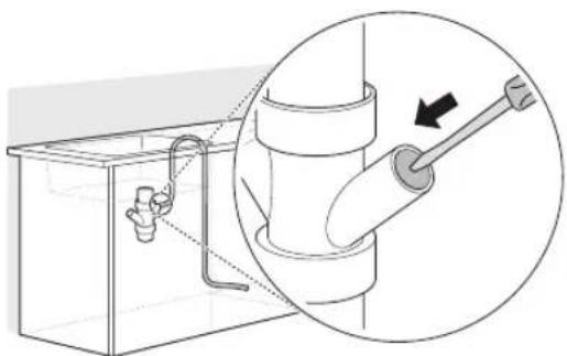LG LDFC3532S - Raccordement à un té de vidange sans coupure antirefoulement - 1
