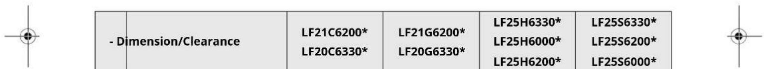 LG LF25S6000S - Dimensions and Clearances - 3