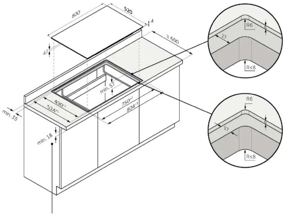 ROSIERES RID64DCS - Largeur de la plaque de cuisson 80 - 2