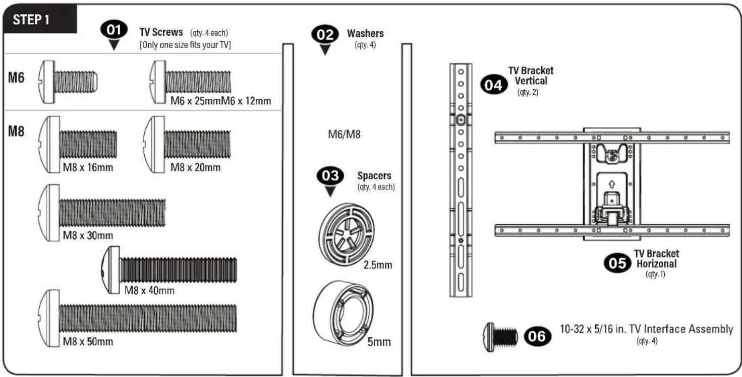 SANUS VLFS820 - Supplied Parts and Hardware - 3