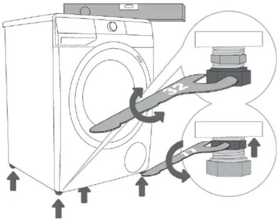 HISENSE WF5V943BW/BLX - Réglagedespiedsajustables - 1