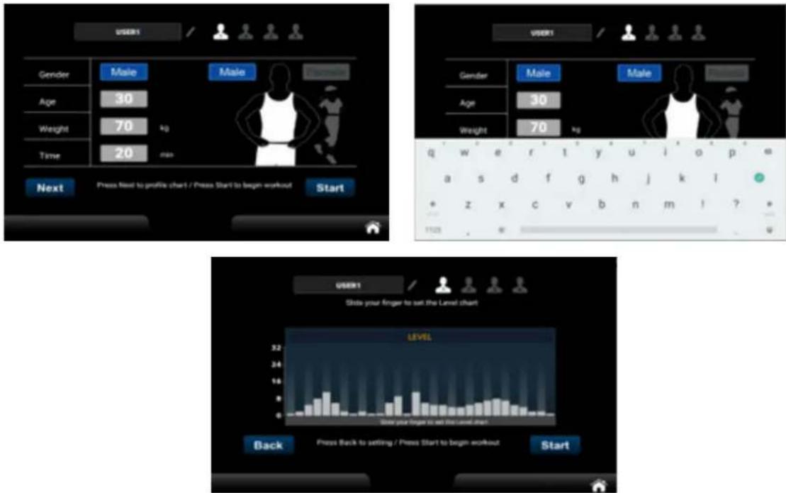 Skandika Cykling P14 Touchscreen - BENUTZERDEFINIERTER MODUS (USER PROGRAM MODE) - 1
