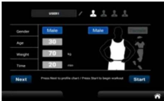 Skandika Cykling P14 Touchscreen - MODE DÉFINI PAR L'UTILISATEUR (USER PROGRAM MODE) - 1