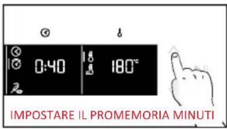 0:40 180° IMPOSTARE IL PROMEMORIA MINUTI