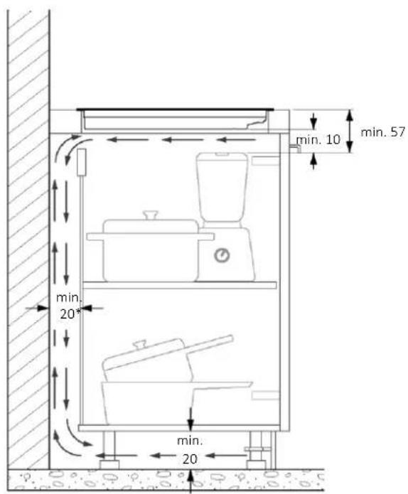 HOOVER H2MT68DCS - Breite 60 - 65 - 80 auf Sockel auf Unterteil mit Einlegeböden - 1