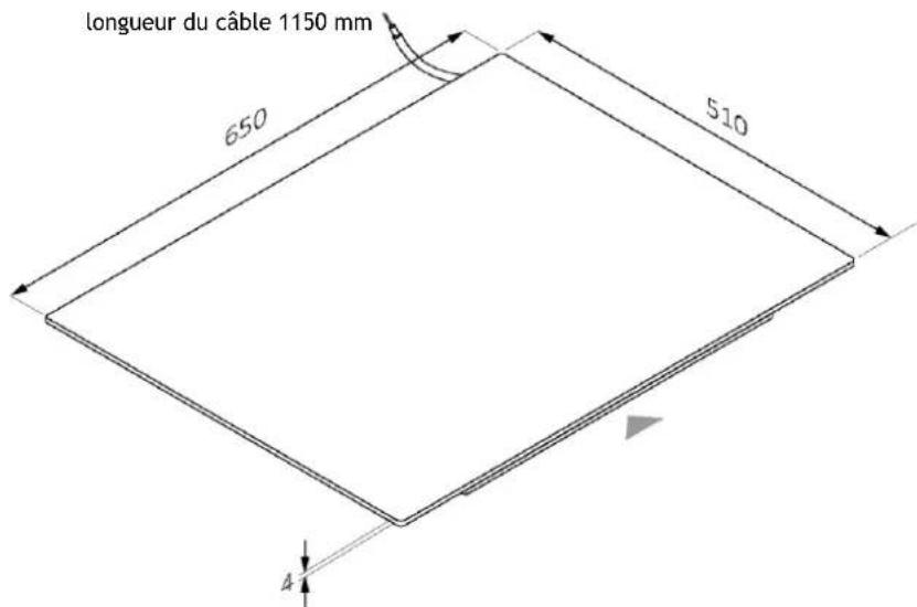 longueur du câble 1150 mm 650 510 4