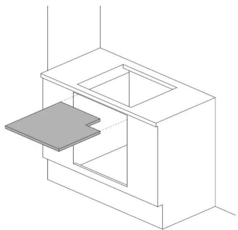 BERTAZZONI P905CMODNE - INSTALLING THE HOB ABOVE A CUPBOARD OR DRAWERS - 3