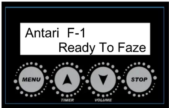 Antari F-1 Ready To Faze MENU TIMER VOLUME STOP