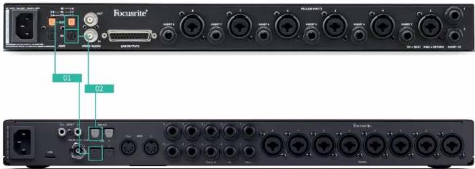 FOCUSRITE Scarlett 18i20 4th Gen - Configuration 2 - Scarlett 18i20 en tant qu'horloge leader - 1