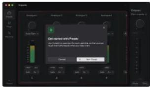 FOCUSRITE Scarlett 18i20 4th Gen - Utilisation des prêrglages dans Focusrite Control 2 - 1