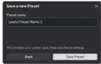 FOCUSRITE Scarlett 18i20 4th Gen - Enregistrer un nouveau prênéglage - 4