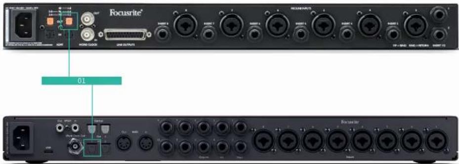 FOCUSRITE Scarlett 18i20 4th Gen - Configuration 1 - Scarlett 18i20 en tant qu'horloge follower - 1
