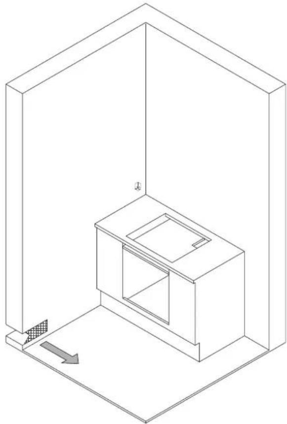 BERTAZZONI P905LMODNE - INSTALLATION AU-DESSUS D'UN LOGEMENT OU DE TIROIRS - 4