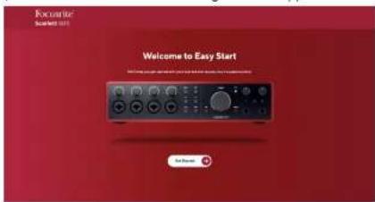 FOCUSRITE Scarlett 18i16 4th Gen - Pour accéder à Easy Start : - 2