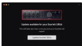FOCUSRITE Scarlett 18i16 4th Gen - Pour mettre à jour votre Scarlett : - 1