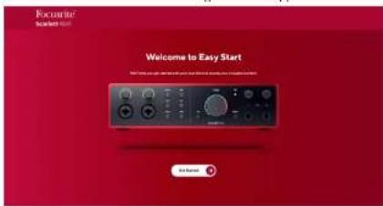 FOCUSRITE Scarlett 16i16 4th Gen - Pour accéder à Easy Start : - 2