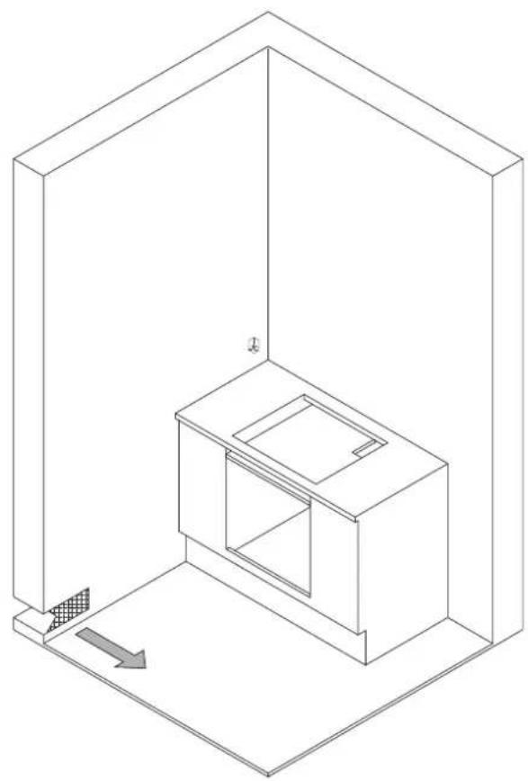 BERTAZZONI P905CHERAX - INSTALLATION AU-DESSUS D'UN LOGEMENT OU DE TIROIRS - 5