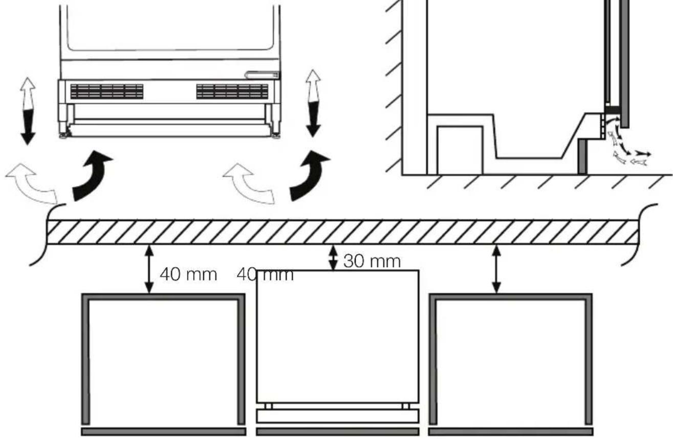 TEKA RSL 41150 BU - Posizionamento del frigorifero sotto il piano di lavoro e regolazione dei piedini - 1