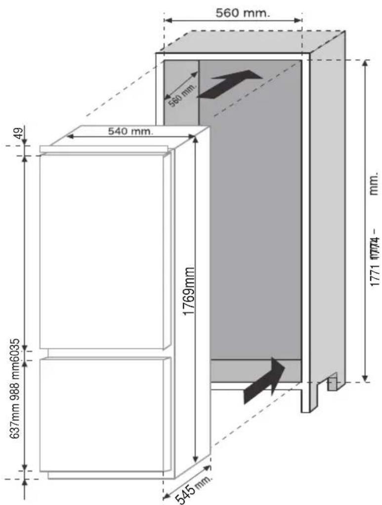 TEKA RBF 43321 FI - PRODUCT DIMENSIONS AND BUILT-IN COMPARTMENT - 1