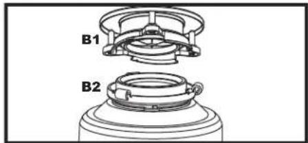 TEKA TRS 520 - L'anneau coussinet et la couronne de montage inférieure demeureront attachés lors de l'installation du broyeur. - 3