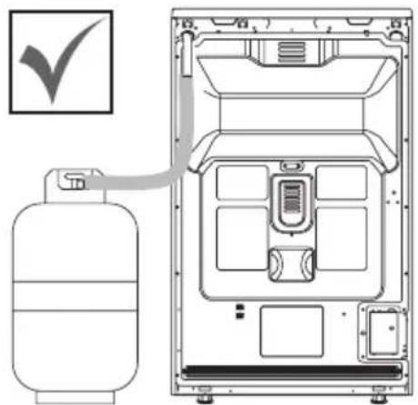 TEKA FS 602 4GG - Lugar de paso de la manguera de gas - 1