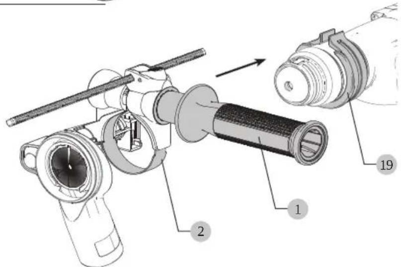 DEWALT DWH200D - Attaching the Dust Extraction System to the Tool (Fig. A, F) - 2