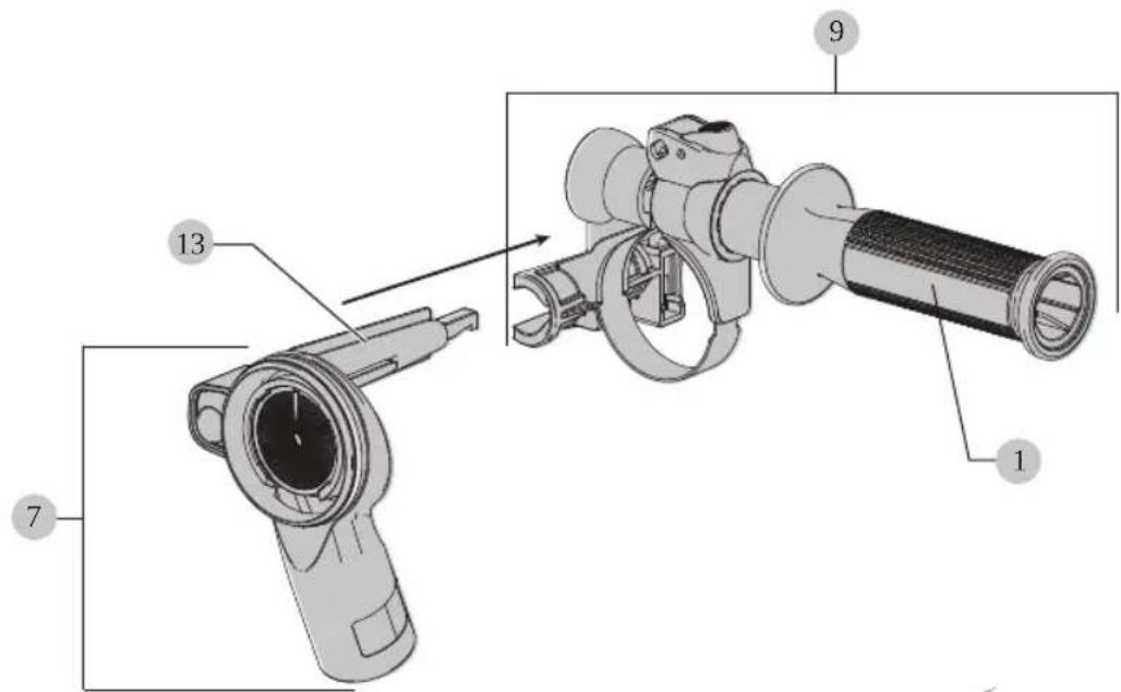 DEWALT DWH200D - Attaching the Dust Extraction System to the Tool (Fig. A, F) - 1