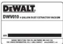 DEWALT DWV010 - REEMPLAZO GRATUITO DE LAS ETIQUETAS DE - 1