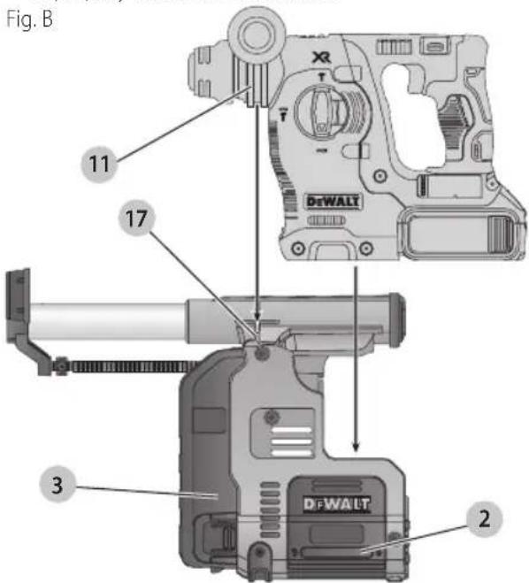 DEWALT DWH303DH - To Attach the Dust Extraction System (Fig. A-C) - 1