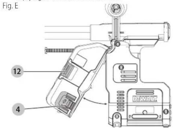 DEWALT DWH303DH - Emptying the Dust Collection Box (Fig. A, E, F) - 1